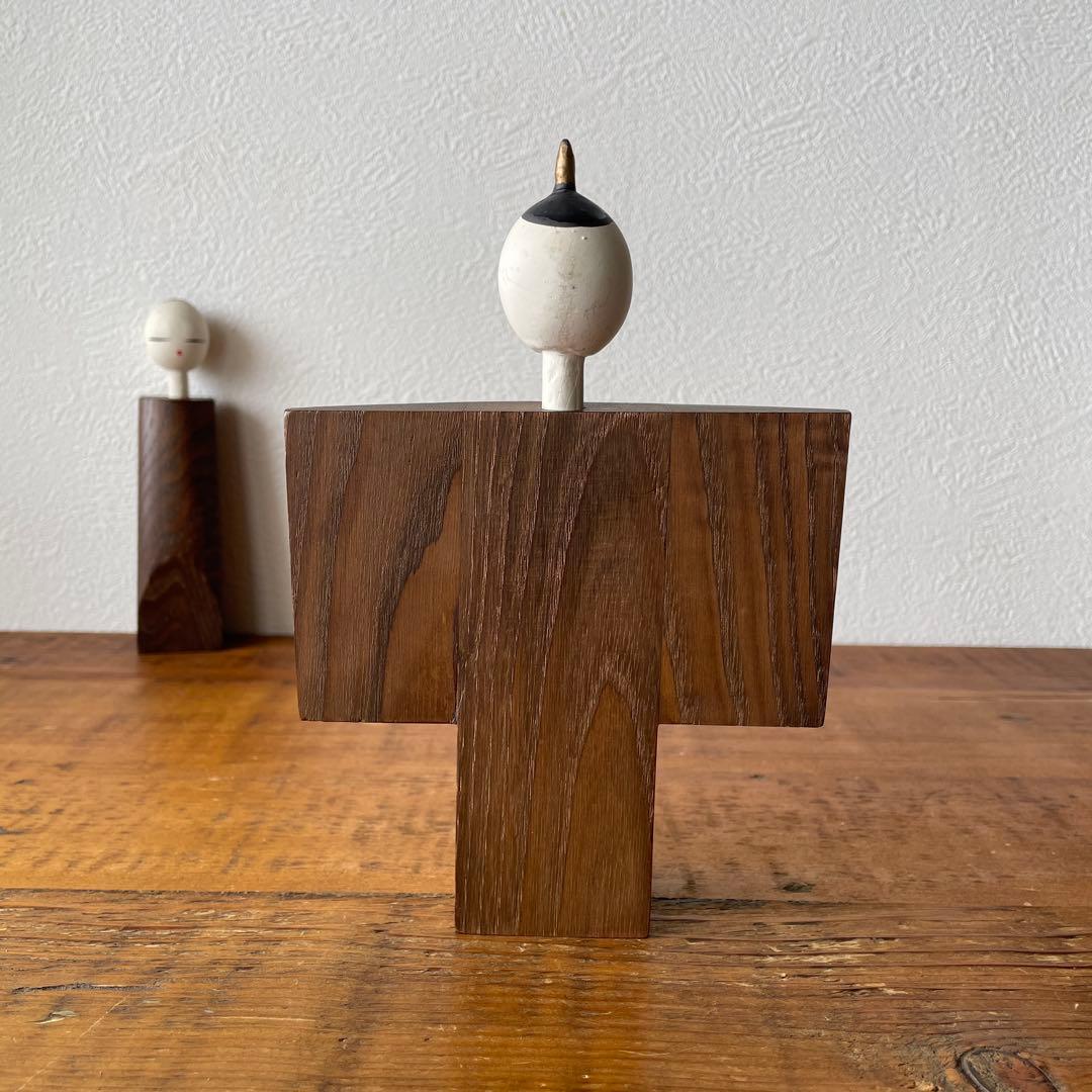 希少　古物　欅木製　立て雛　芸術　古道具　伝統文化　民藝