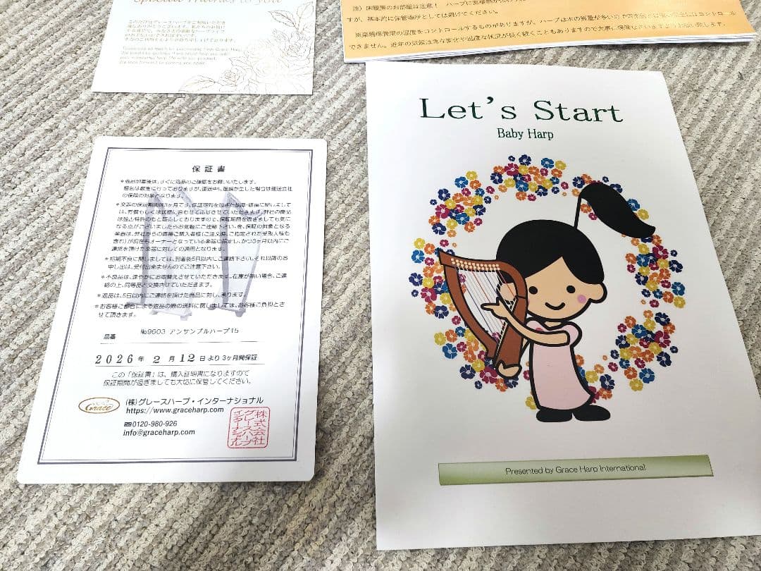 未使用品　グレースハープ　15弦